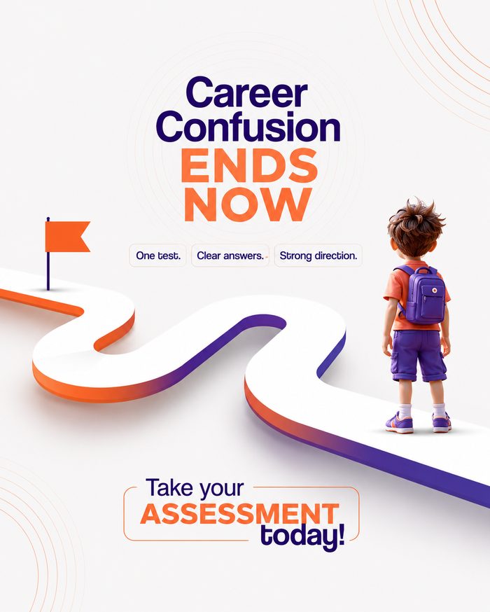 A career assessment report with recommended paths and a development roadmap